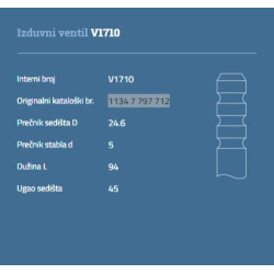 VENTIL IZDUVNI BMW 24.6x5x94 N47D20B
