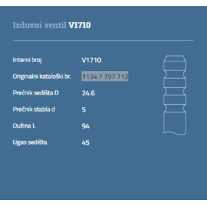 VENTIL IZDUVNI BMW 24.6x5x94 N47D20B